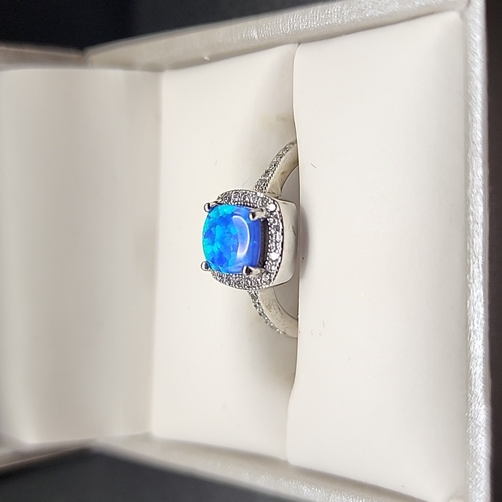 Elegant Silver Opal‎ Ring 925 Silver